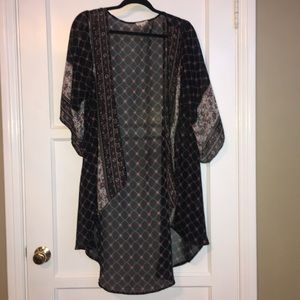 Black Floral Kimono